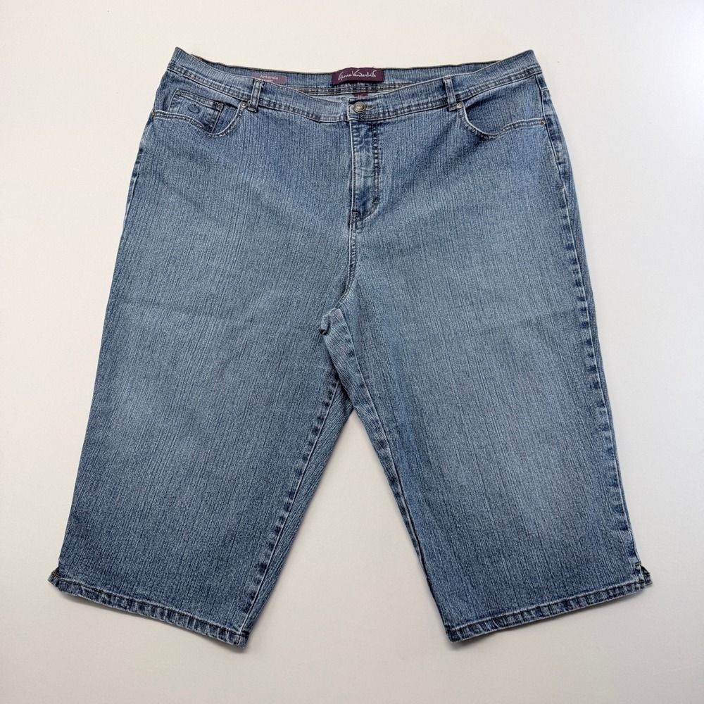 Gloria Vanderbilt Amanda Capri Jeans Blue Medium Wash Plus Size 22W Stretch